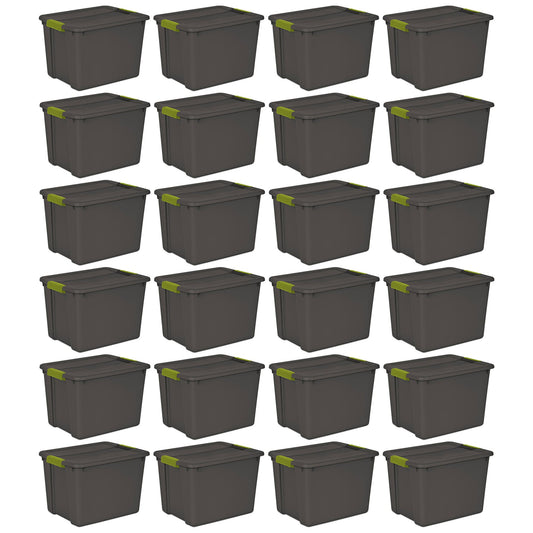 Sterilite 12 Gallon Versatile Rectangular Latch Tote w/ Handles, Gray (24 Pack)