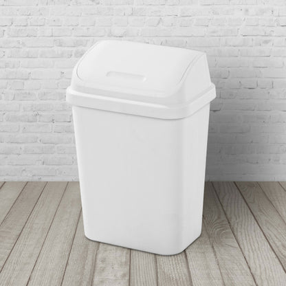 Sterilite 7.8 Gallon SwingTop Kitchen Wastebasket Trash Can, White (24 Pack)