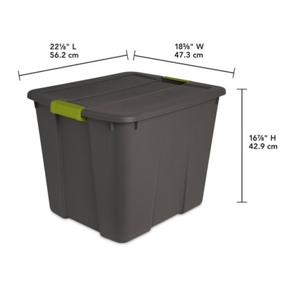Sterilite 20 Gallon Stackable Plastic Storage Tote Bin with Lid, Gray (12 Pack)