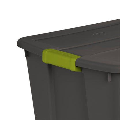 Sterilite 20 Gallon Stackable Plastic Storage Tote Bin with Lid, Gray (12 Pack)