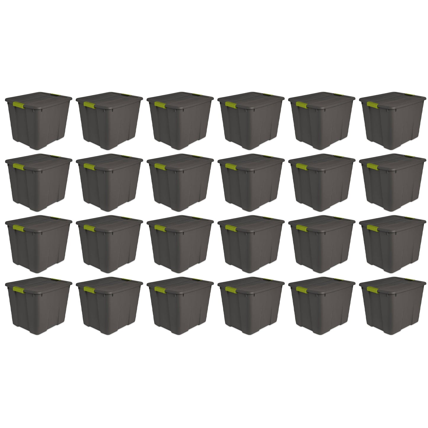 Sterilite 20 Gallon Stackable Plastic Storage Tote Bin with Lid, Gray (24 Pack)