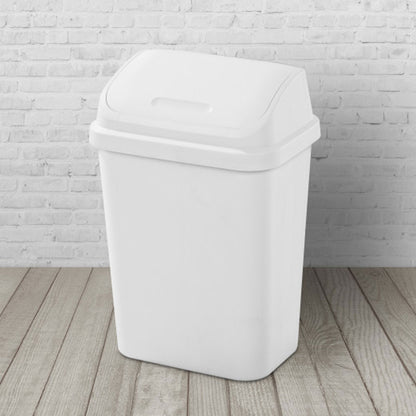 Sterilite 7.8 Gallon SwingTop Kitchen Wastebasket Trash Can, White (12 Pack)