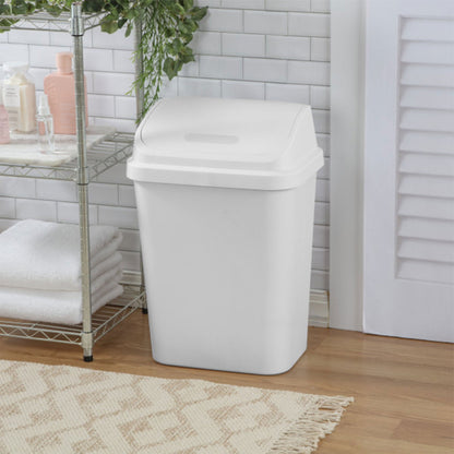 Sterilite 7.8 Gallon SwingTop Kitchen Wastebasket Trash Can, White (12 Pack)