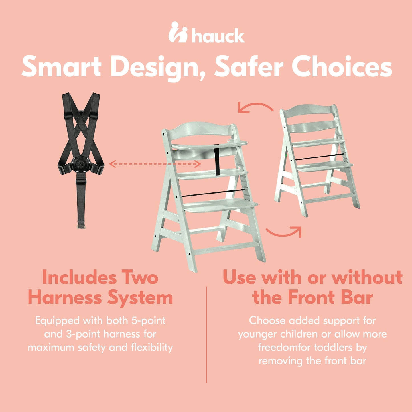 hauck Alpha+ Grow Along Adjustable Wooden Highchair, Beechwood, Mint Finish