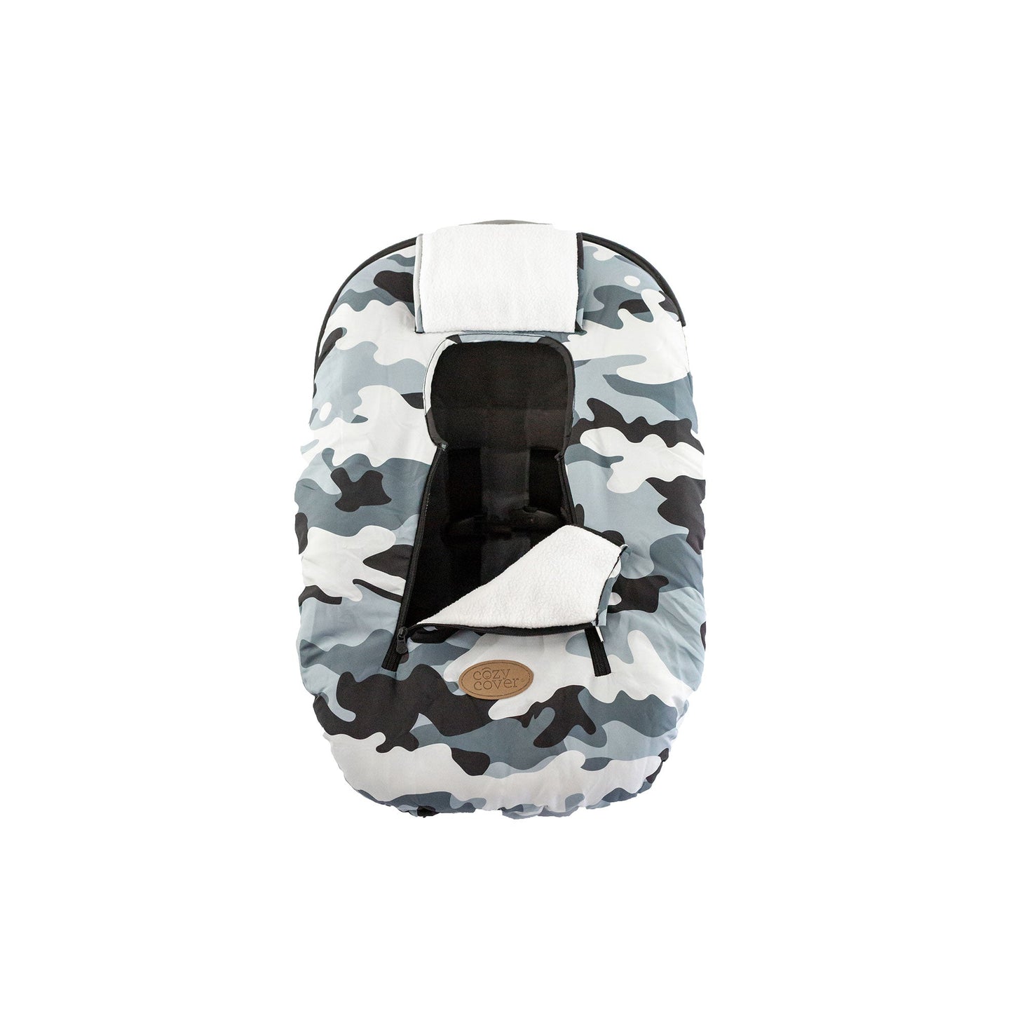 CozyBaby Original Infant Car Seat Cover w/ Dual Zippers & Elastic Edge, Camo