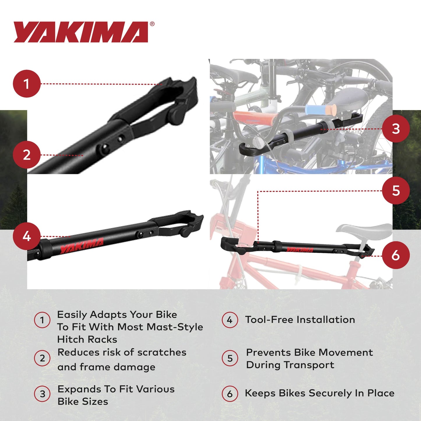 Yakima TubeTop Hitch Mounted Bike Rack with Seat Post Mounting Type for Bicycles
