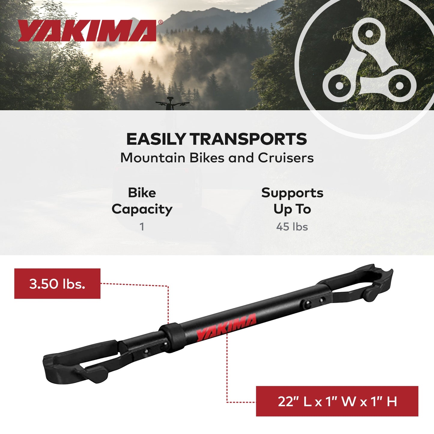 Yakima TubeTop Hitch Mounted Bike Rack with Seat Post Mounting Type for Bicycles