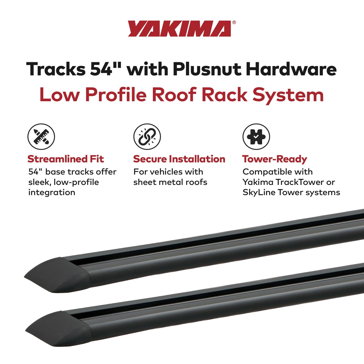 Yakima Tracks 54 in. Roof Rack System Compatible w/TrackTower & Skyline Towers