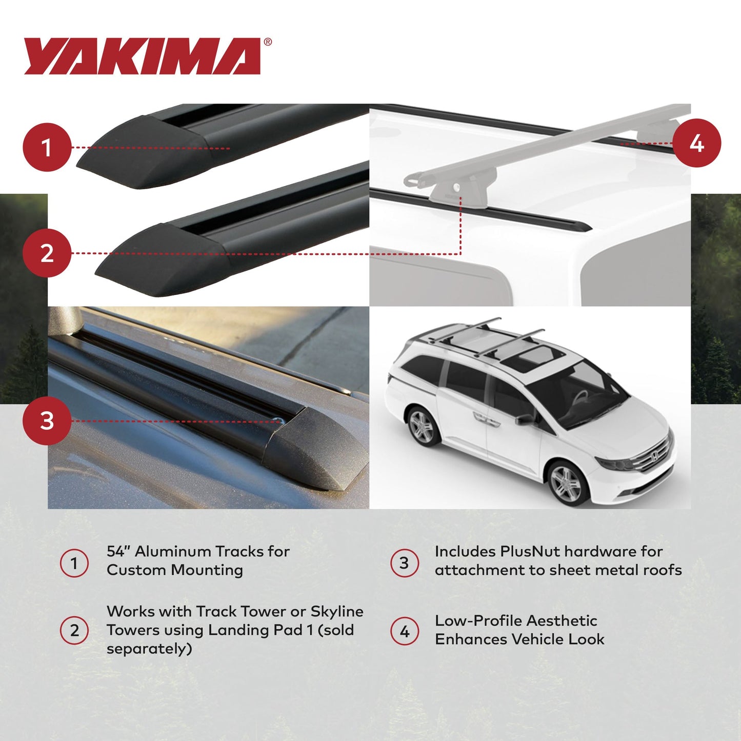 Yakima Tracks 54 in. Roof Rack System Compatible w/TrackTower & Skyline Towers