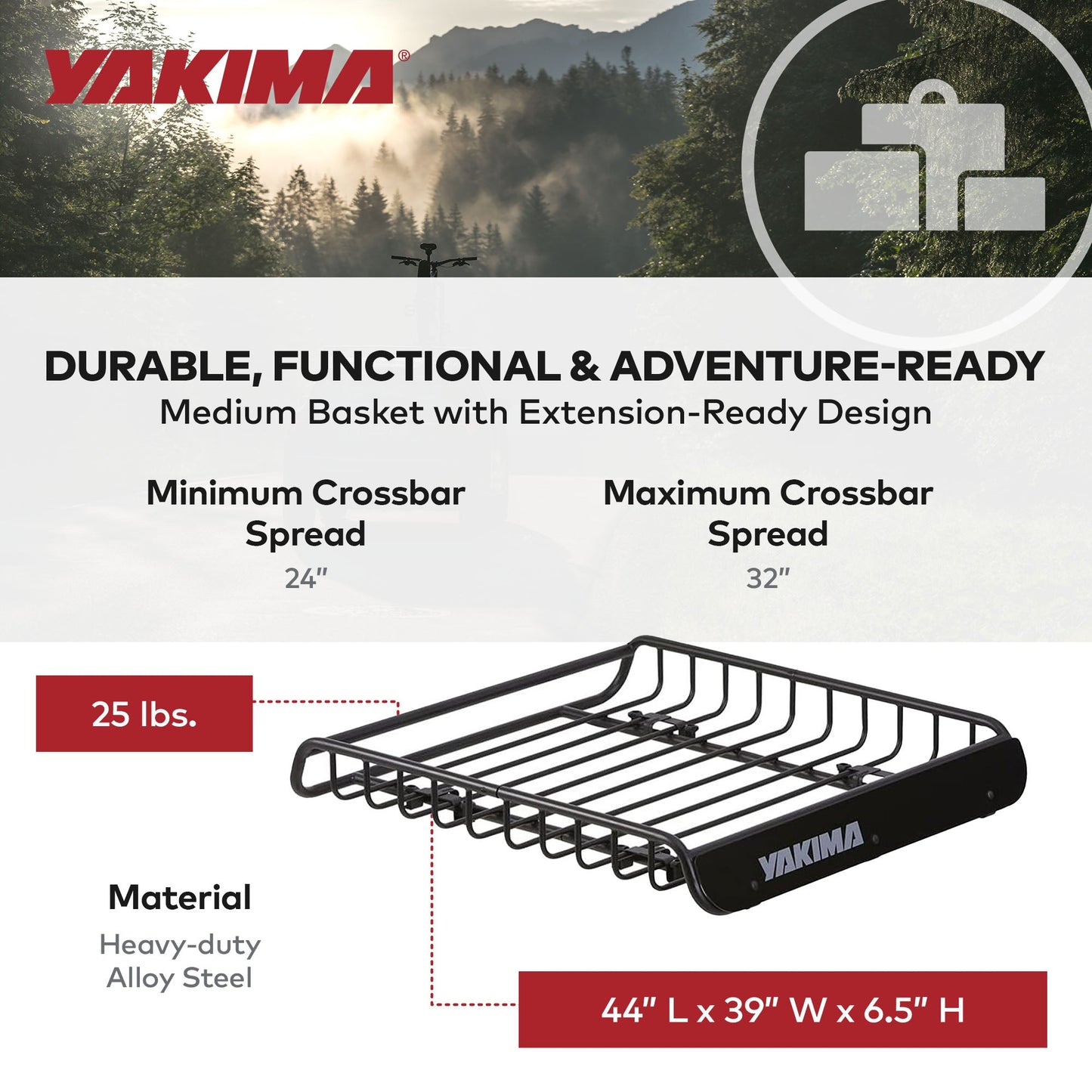 Yakima LoadWarrior Medium Sized Cargo Basket For All Yakima StreamLine Crossbars