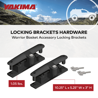 YAKIMA Locking Brackets for Securing Rooftop Cargo Warrior Baskets, Set of 2