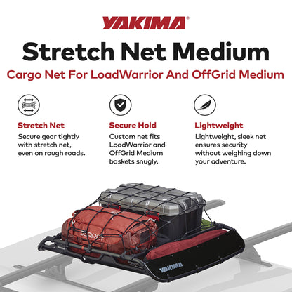 YAKIMA Cargo Roof Basket Stretch Net for LoadWarrior and OffGrid Medium Baskets