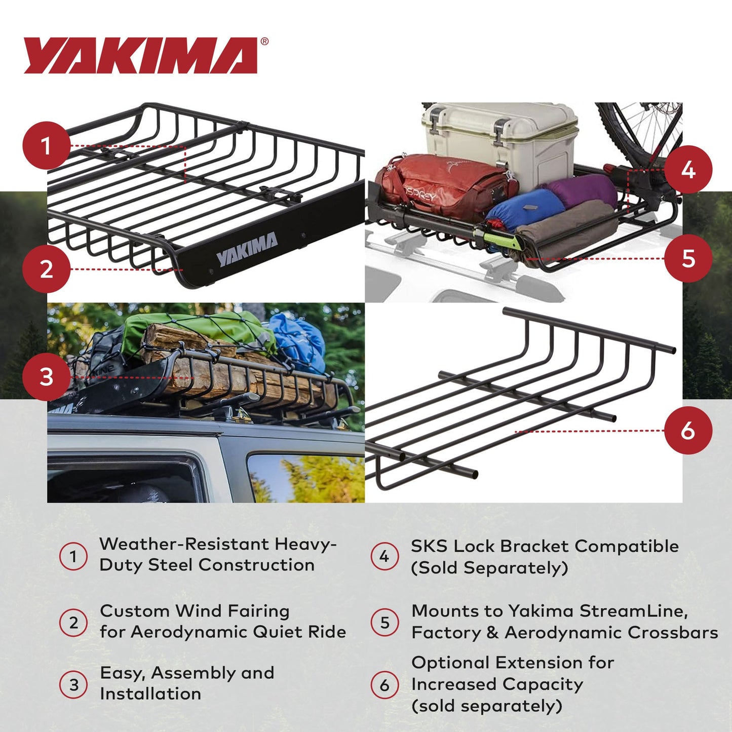Yakima MegaWarrior Large Sized Cargo Basket For All Yakima StreamLine Crossbars