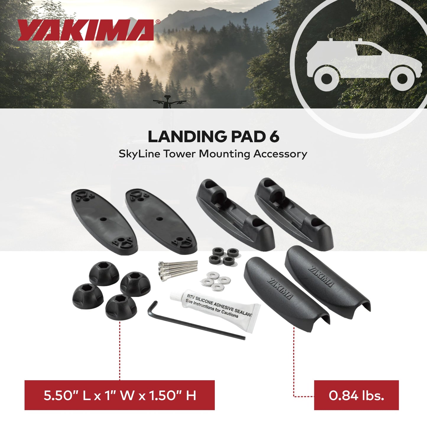 YAKIMA Landing Pad Mounting Accessory Compatible with SkyLine or Control Towers