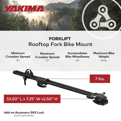 YAKIMA ForkLift Rooftop Fork Style Bike Mount, Fits All StreamLine Crossbars