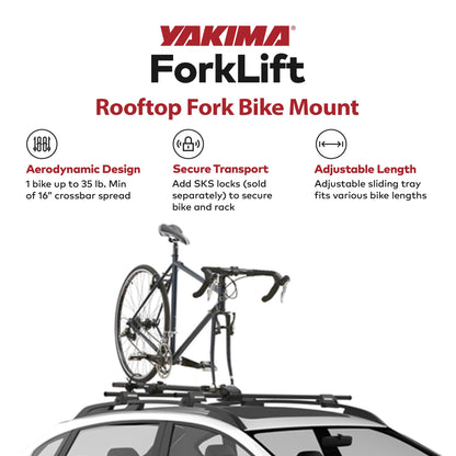 YAKIMA ForkLift Rooftop Fork Style Bike Mount, Fits All StreamLine Crossbars