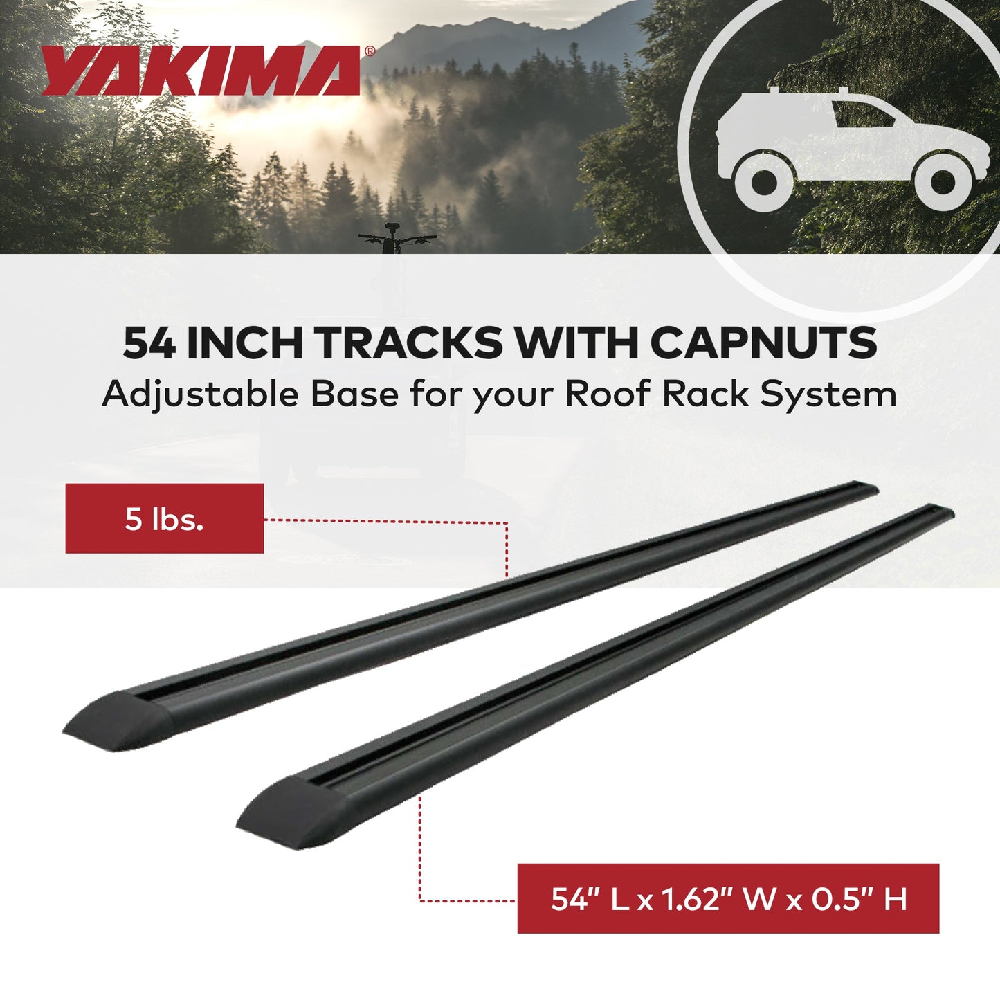 Yakima 54 Inch Tracks with CapNuts, Compatible with TrackTower or SkyLine Towers