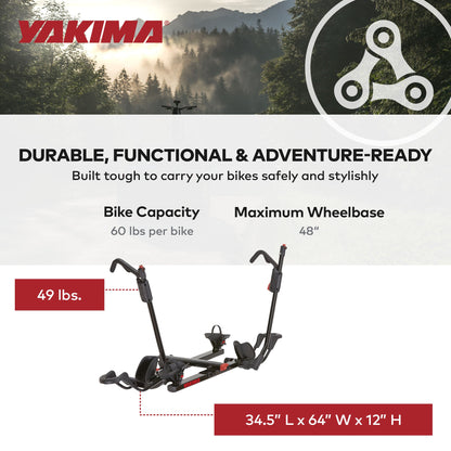 Yakima HoldUp 2 Bike Capacity 1.25" Hitch Bicycle Bike Rack w/SKS Locks, Black
