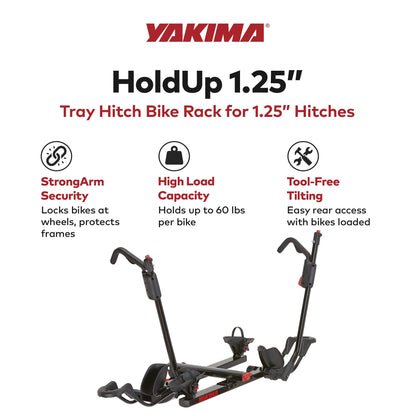 Yakima HoldUp 2 Bike Capacity 1.25" Hitch Bicycle Bike Rack w/SKS Locks, Black