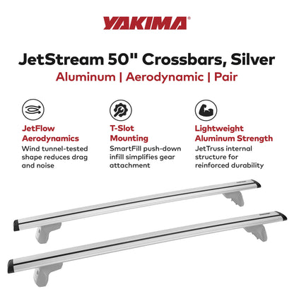 Yakima 50 Inch Pair JetStreamRoof Rack Crossbars, Compatible w/StreamLine Towers