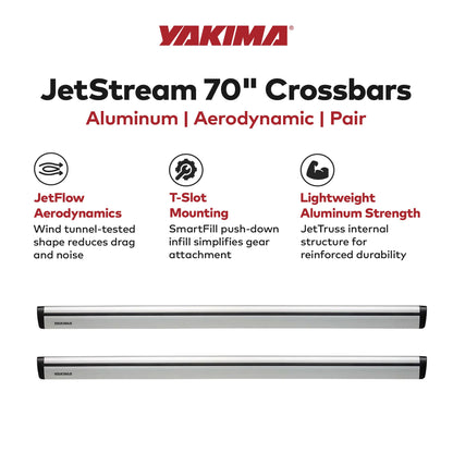 Yakima 70" Pair JetStreamRoof Rack Crossbars, Compatible with StreamLine Towers