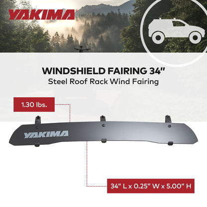 Yakima WindShield 34 Inch Roof Rack Wind Fairing, Compatible w/StreamLine Towers