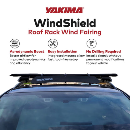 Yakima WindShield 46 Inch Roof Rack Wind Fairing, Compatible w/StreamLine Towers