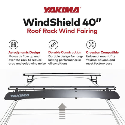 Yakima WindShield 40 Inch Roof Rack Wind Fairing, Compatible w/StreamLine Towers