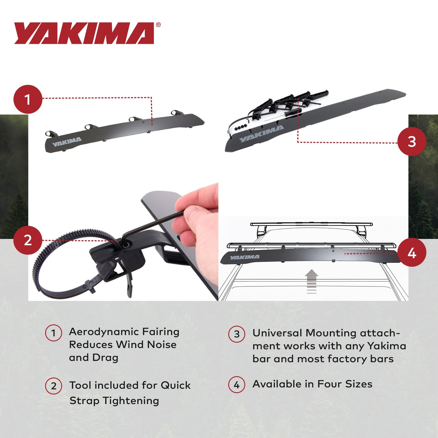 Yakima WindShield 40 Inch Roof Rack Wind Fairing, Compatible w/StreamLine Towers