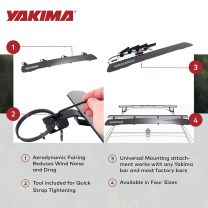 Yakima WindShield 40 Inch Roof Rack Wind Fairing, Compatible w/StreamLine Towers