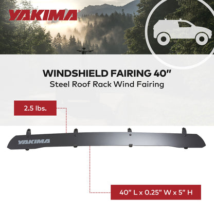 Yakima WindShield 40 Inch Roof Rack Wind Fairing, Compatible w/StreamLine Towers