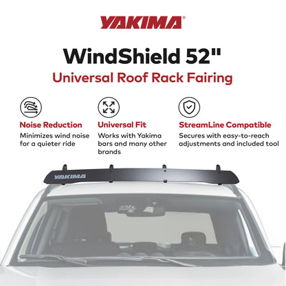 Yakima WindShield 52 Inch Roof Rack Wind Fairing, Compatible w/StreamLine Towers