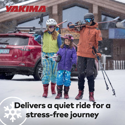 Yakima FreshTrack 6 Universal Car Roof Top Mount Ski and Snowboard Rack, Black