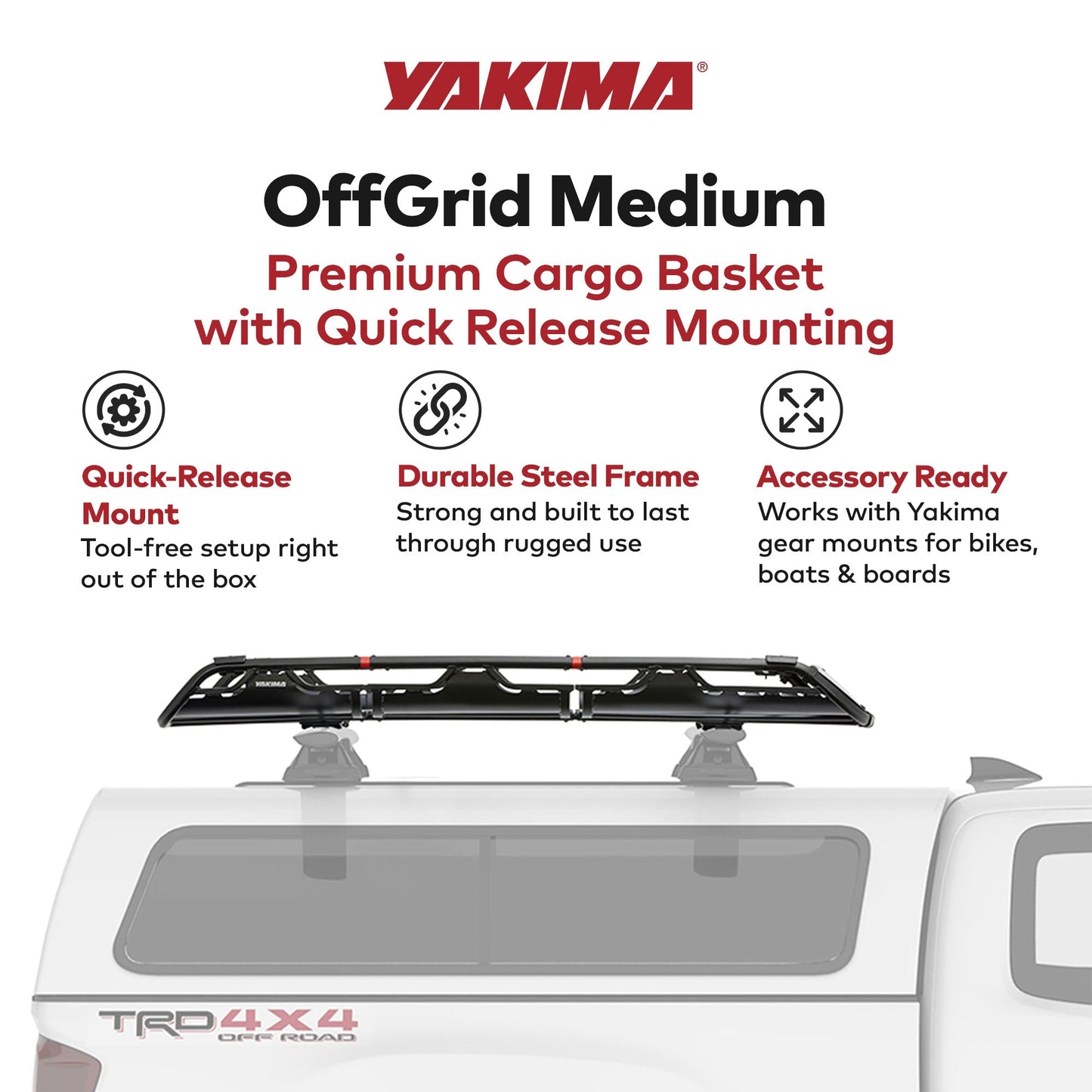 Yakima OffGrid Medium Cargo Basket Roof Rack, Compatible w/StreamLine Systems
