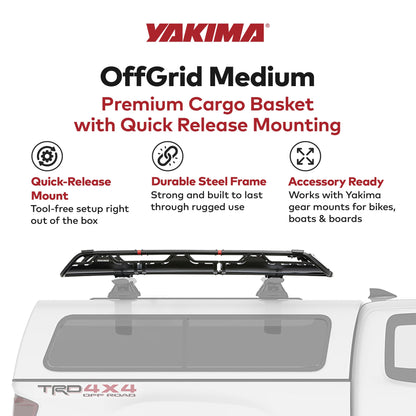 Yakima OffGrid Medium Cargo Basket Roof Rack, Compatible w/StreamLine Systems