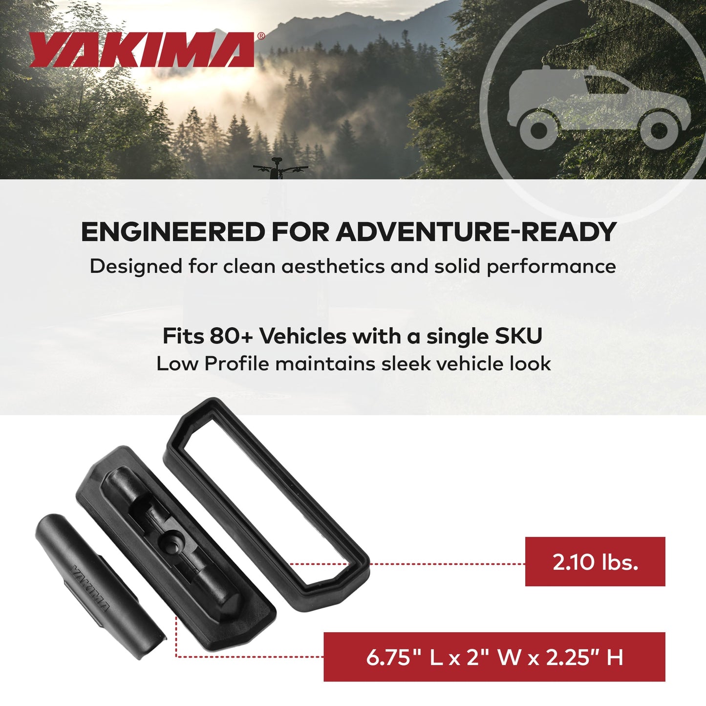 YAKIMA Low Profile Landing Pad 22 for Fixed Point Tower Installation, Set of 4