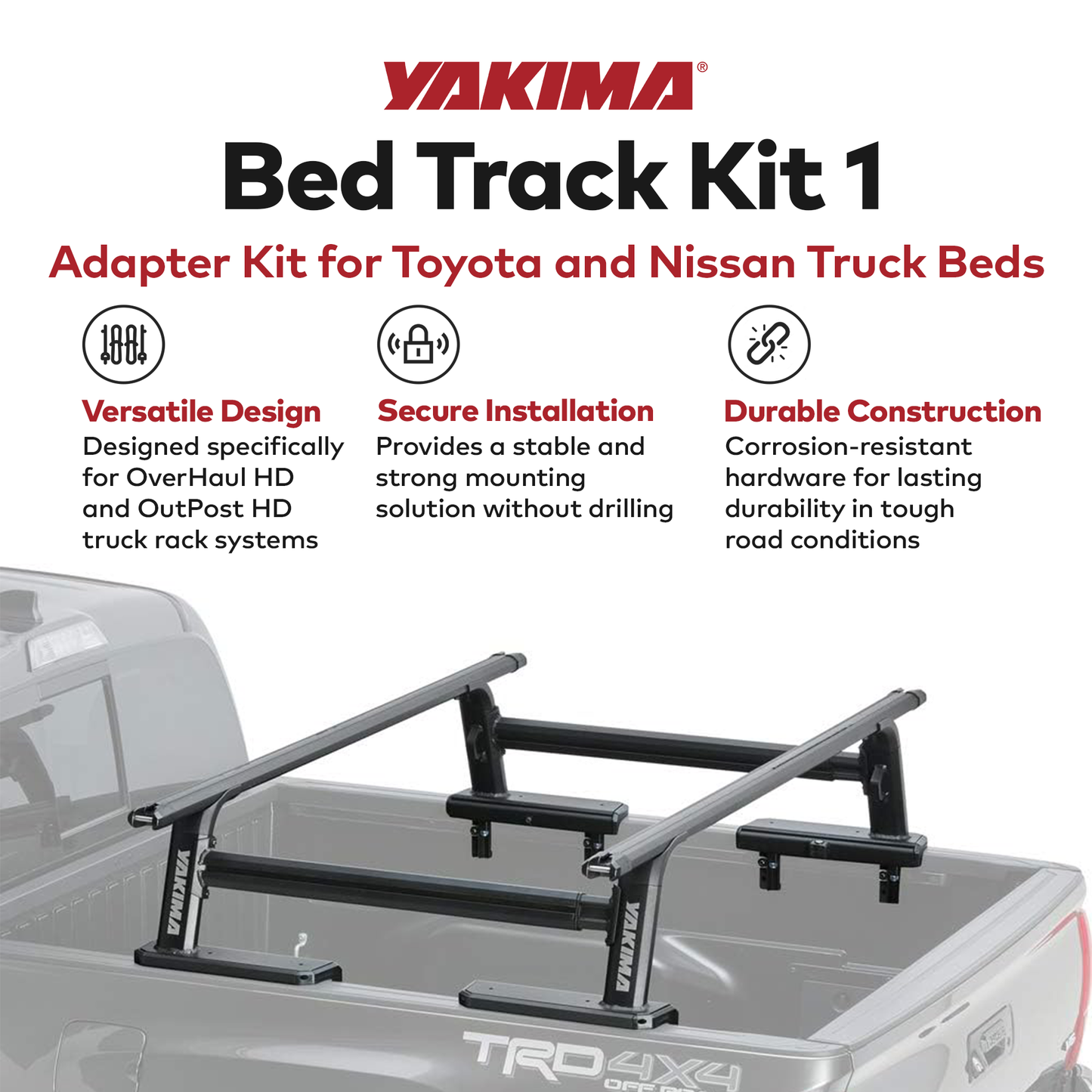 YAKIMA Bed Track Adapter Kit 1 for Toyota and Nissan Truck Bed Rack Systems