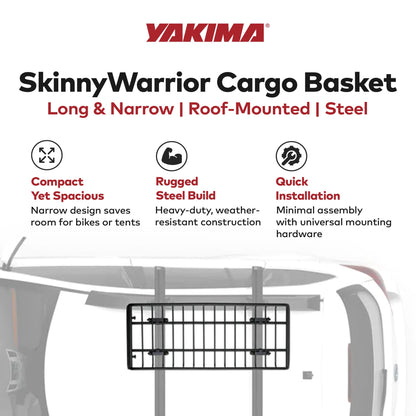 Yakima SkinnyWarrior Long & Narrow Cargo Basket for Yakima StreamLine Crossbars