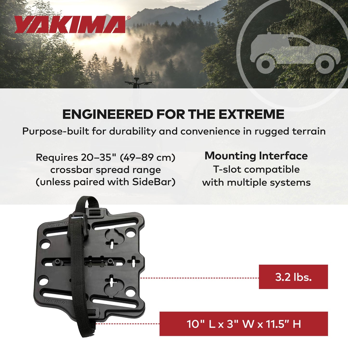 Yakima 35 Pound Load Capacity Recovery Track Mount for Yakima HD Bars or SideBar