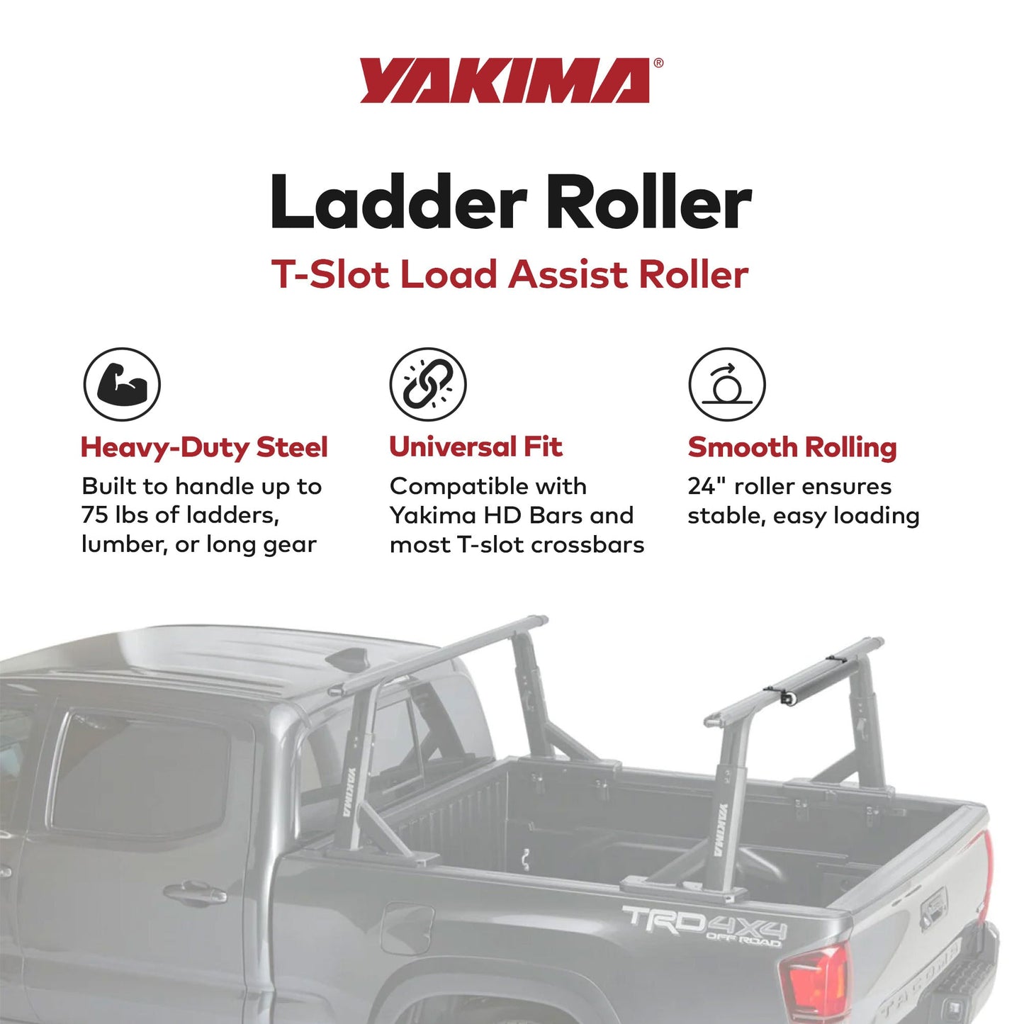 Yakima 2.5 Pound T-Slot Mounted Load Assist Ladder Roller, Compatible w/HD Bars
