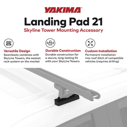 YAKIMA Landing Pad 21 Fixed Point Gear Mount Base Kit for Vehicle Roof Ditch