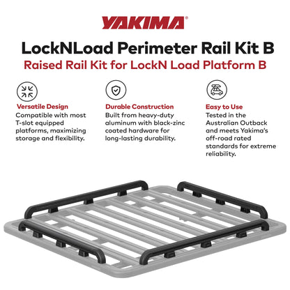YAKIMA 60 by 54 Inch LockNLoad Perimeter Raised Rail Kit for Roof Rack, 4 Rails
