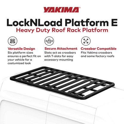 YAKIMA 84 by 49 Inch LockNLoad 3 Bar System Heavy Duty Roof Rack Platform, Black