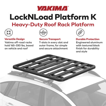 Yakima 55 by 49 Inch LockNLoad 3 Bar System Heavy Duty Roof Rack Platform, Black