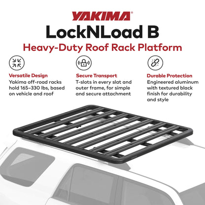 Yakima 60 by 54 Inch LockNLoad 3 Bar System Heavy Duty Roof Rack Platform, Black