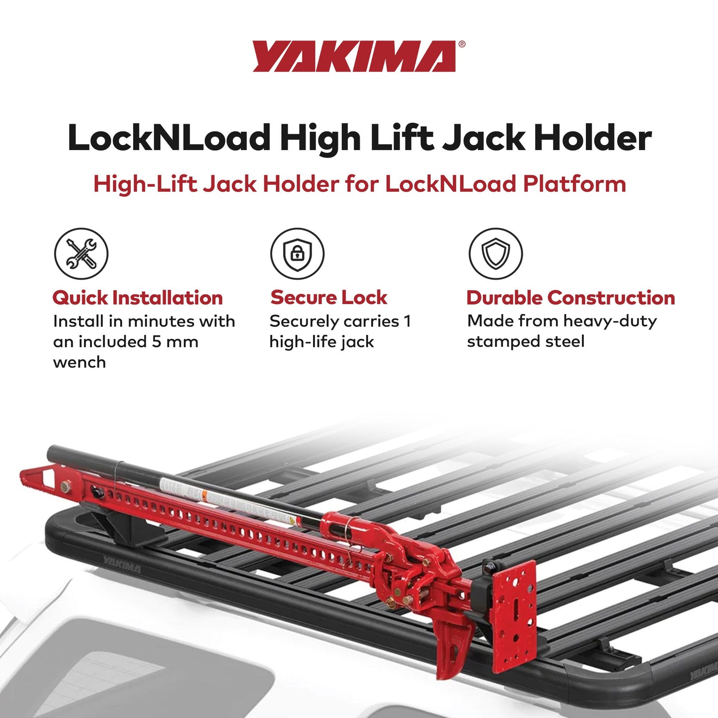 YAKIMA High Lift Jack Holder LockNLoad Roof Rack Platform Accessories, Black