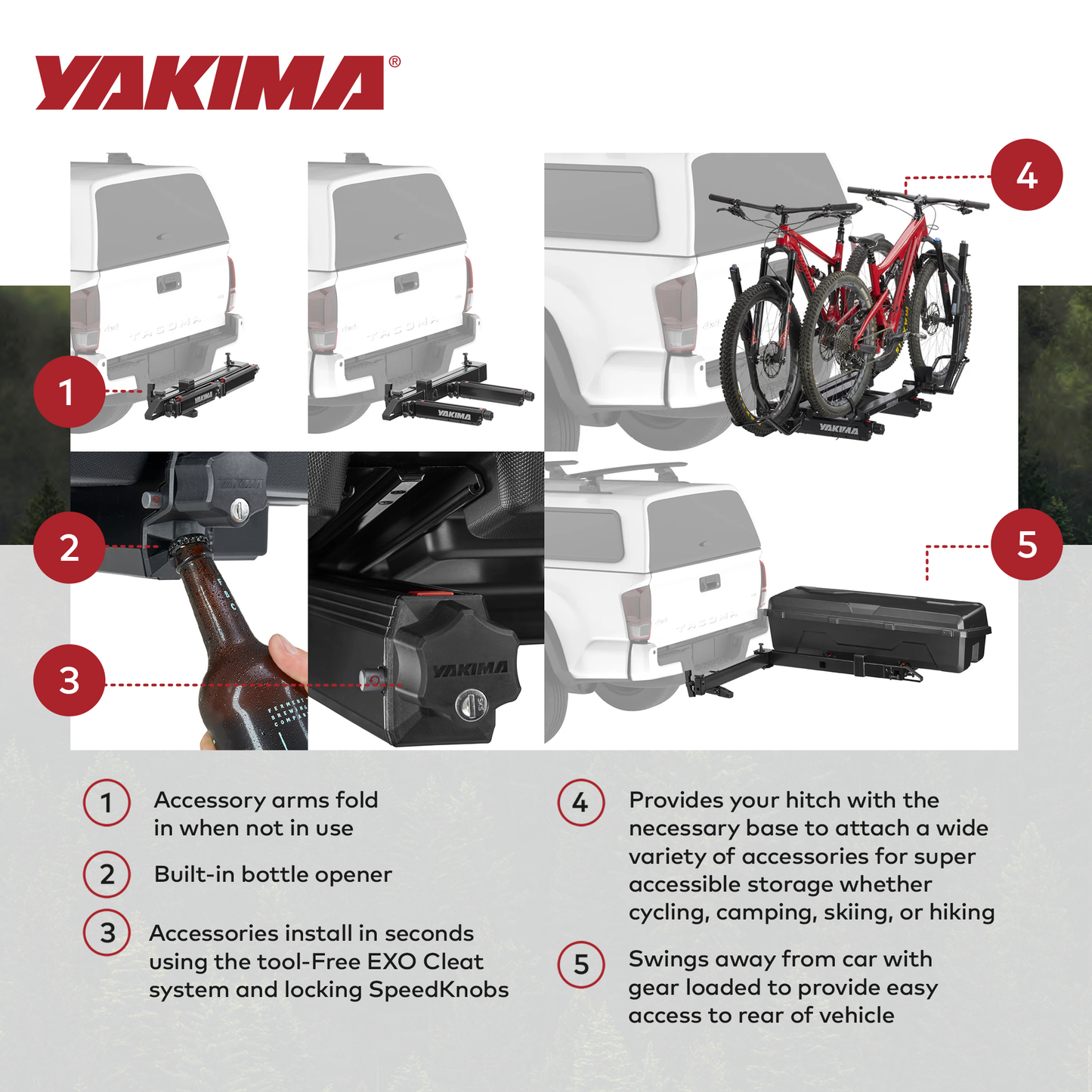 Yakima EXO SwingBase 2 Inch Hitch Base Rack Storage System with HitchLock, Black
