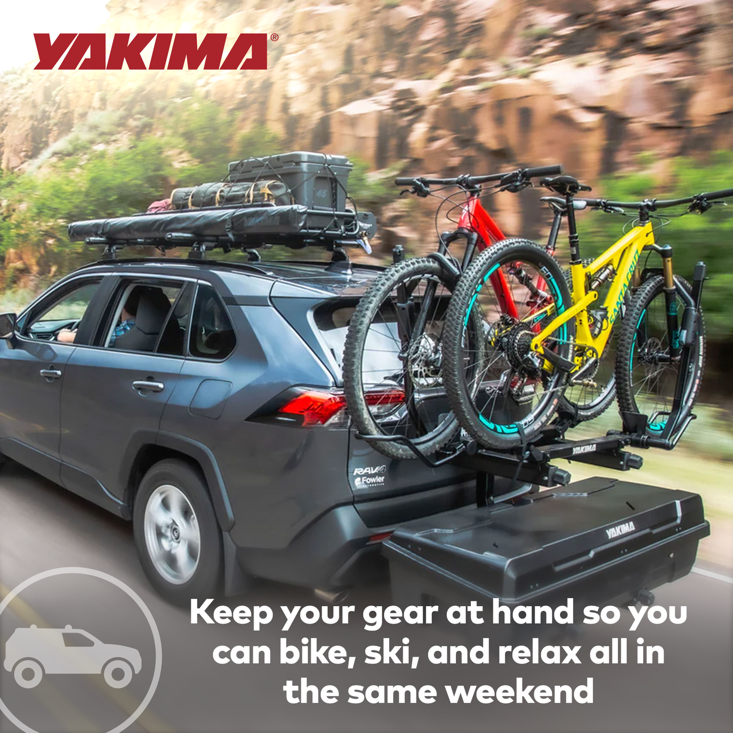 Yakima EXO SwingBase 2 Inch Hitch Base Rack Storage System with HitchLock, Black