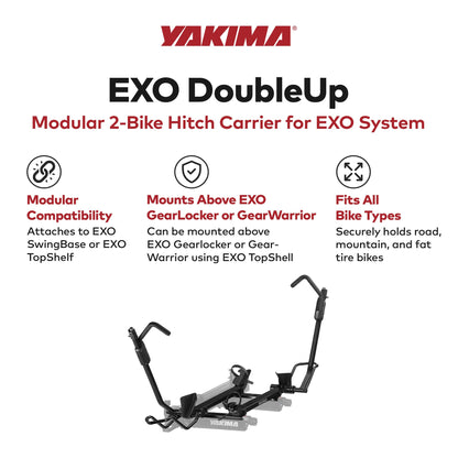 Yakima EXO DoubleUp 2 Bike Capacity for EXO SwingBase or EXO TopShelf, Black