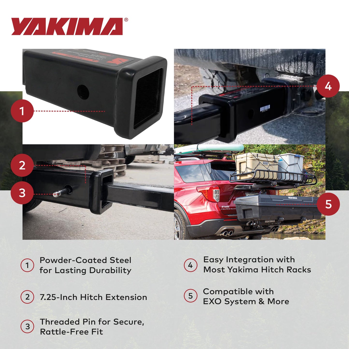 Yakima StraightShot with Powder Coated Finish Type and Steel Construction, Black